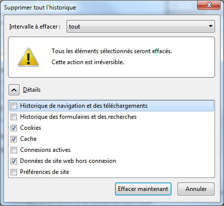 Supprimer tout l’historique de FireFox sous Windows