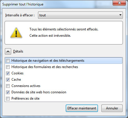 Supprimer tout l'historique de FireFox sous Windows