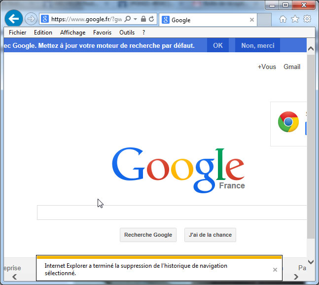 Internet Explorer 10 a terminé la suppression de l’historique de navigation d’IE10 sous Windows