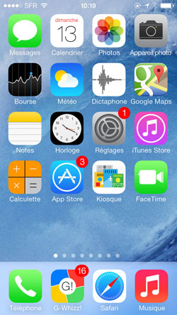 Ecran des applications iPhone